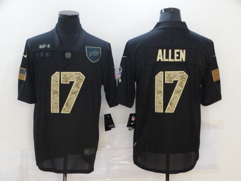 Men Buffalo Bills #17 Allen Black camo Lettering 2020 Nike NFL Jersey